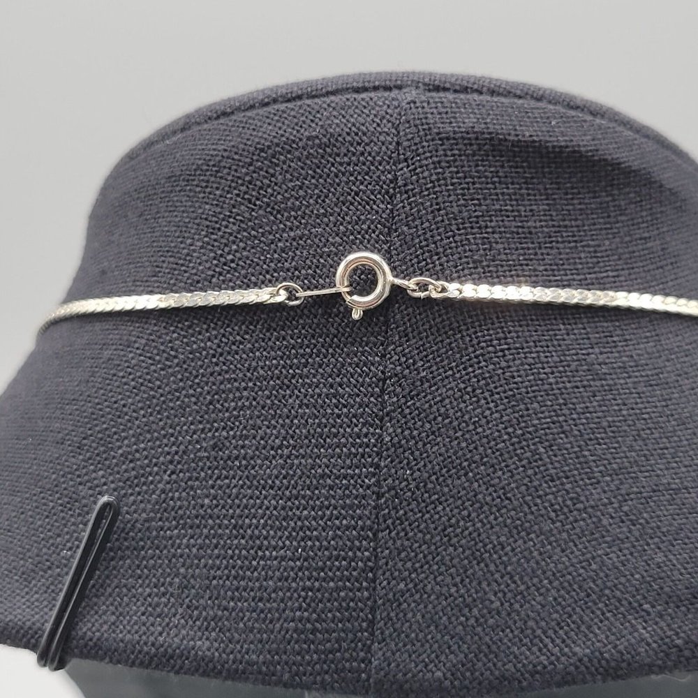 Womens Silver Tone Chain Fashion Necklace Teardrop Crystal Pendant 17 in - Picture 6 of 8